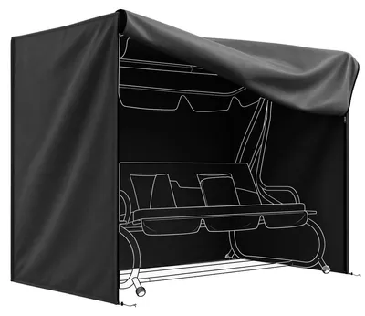 Produktbild von Abdeckung für Hollywoodschaukel, wasserdicht, Polyester, 220x125x172cm, Schwarz