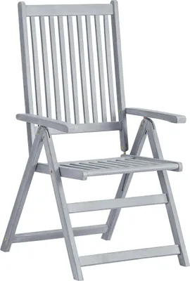 Image de Chaises de jardin réglables 8 pcs. Gris Acacia massif