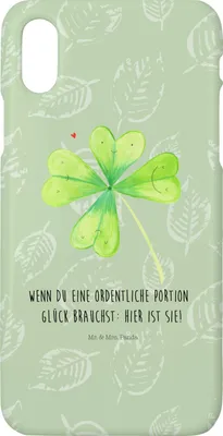 Produktbild von Mr. & Mrs. Panda Iphone 10 Handyhülle Blume Kleeblatt - Blattgrün - Geschenk, Cover, Garten, Umzug, Hülle, Handy, X, Kleeblätter, Motivation, Glücksbringer, Neuanfang