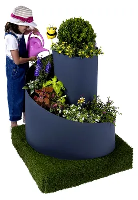 Produktbild von Kräuterspirale Gartendekoration Kräuterschnecke Hochbeet anthrazit grau