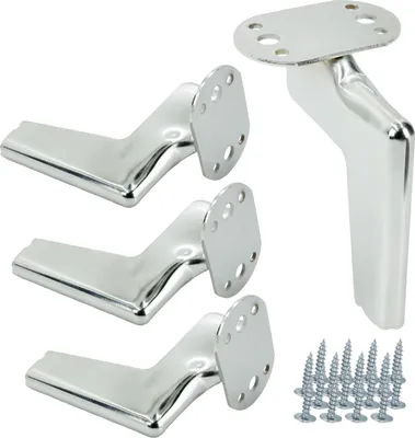 Immagine prodotto di Set di 4 gambe per mobili Loft cromo argento - altezza 12 cm, per un look elegante e minimalista in casa vostra.