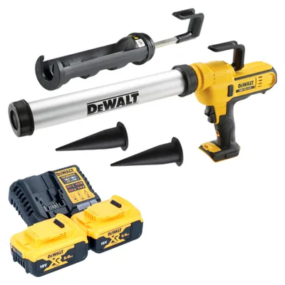 Zdjęcie produktu dla DeWalt DCE 581 P2K Akumulatorowy pistolet na kartusze 18 V 310 ml + 2x akumulator 5,0 Ah + ładowarka + walizka