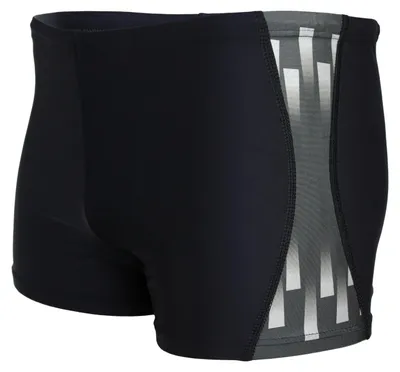 Produktbild von Aquarti Herren Badehose Kurz Sportlich Streifen, Farbe: Schwarz / Grau, Größe: 4XL
