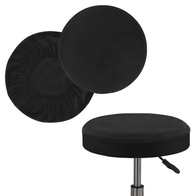 Produktbild von 2 Stück runde Stuhlhussen - Elastische Stuhlhussen - Hussen für runde Barhocker - Durchmesser 36-40 cm - Waschbar - Für Barhocker und Werkbankstühle
