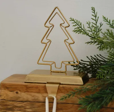 Produktbild von Strumpfaufhänger Tannenbaum Gold