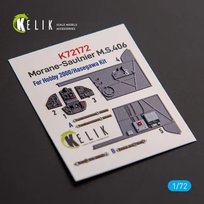 Produktbild von Kelik K72172 - 1:72 Morane-Saulnier M.S.406 - interior 3D decals for Hobby 2000/Hasegawa kit - Neu