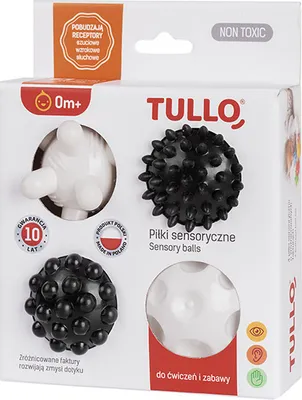Obrázok produktu pre Tullo Senzorické loptičky 4ks čiernobiele 461