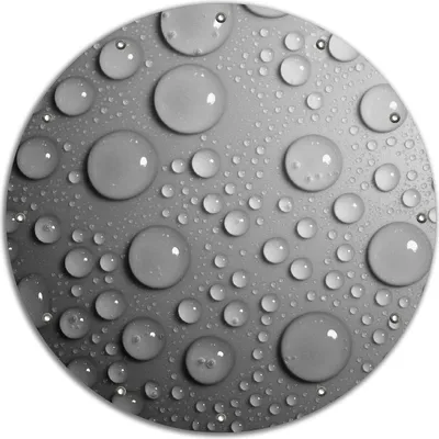 Produktbild von Wallario rundes Outdoor-Poster für Garten oder Balkon, Motiv Wassertropfen in schwarz weiß, 90 cm Durchmesser