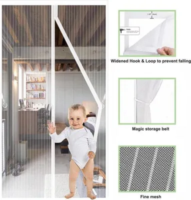 Zdjęcie produktu dla Siatka magnetyczna automatyczna, 100 x 210 cm, przezroczysta, siatka balkonowa