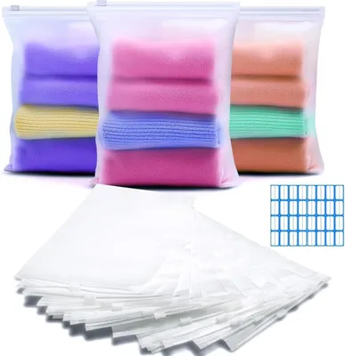 Produktbild von Wiederverwendbare Tasche mit Reißverschluss, 30 Stück, 17 x 25 cm, Wasserdichte Organizer Tasche für Kleidung