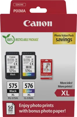 Immagine prodotto di Patrone Canon PG-575XL+CL-576XL +50x10x15cm Fotopapier