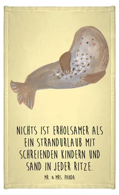 Produktbild von Mr. & Mrs. Panda Handtuch Sommerchaos - Gelb Pastell - Geschenk, Mini-Handtuch, Strand, Sommerferien, Frotteetuch, buntes, Emotionen, Gästetuch, Sommergefühle, Klein