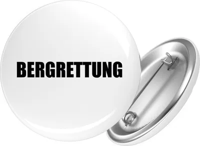 Produktbild von Huuraa Button Bergrettung Schriftzug 25mm rund mit Sicherheitsnadel Ansteckbutton Geschenkidee