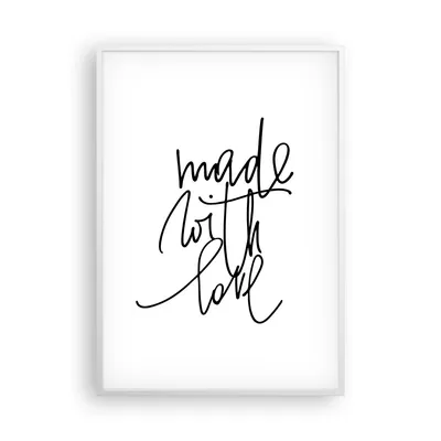 Produktbild von Gerahmtes Poster - Weißer Rahmen - Erstellt mit Liebe - 70x100 cm - Wand Bild - Wanddeko - Wandbilder - Kunstposter - Wandposter - Bilderrahmen - Bilder - Kunstdruck - P2WPA70x100-4499