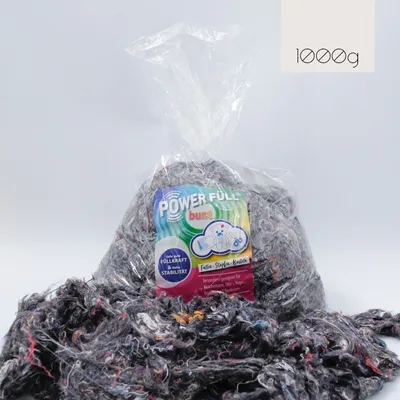 Produktbild von POWER FÜLL Füllwatte 1 kg | grau | Stopfmaterial Bastelwatte