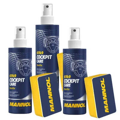 Produktbild von 3 x Vanilla Mannol 6149 Cockpit Care Innenraumpflege 250 ml incl. Schwamm