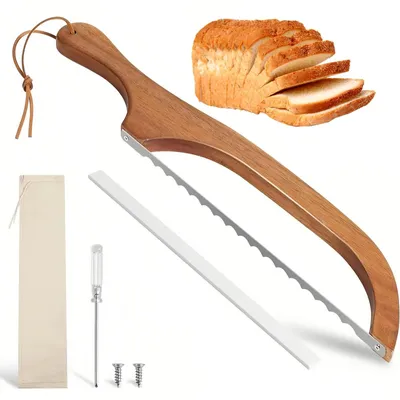 Brotmesser 40 cm, Holzgriff, Edelstahlklinge