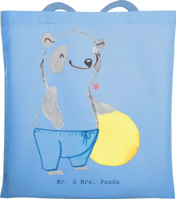 Produktbild von Mr. & Mrs. Panda Tote Bag Ergotherapeut Herz - Sky Blue - Geschenk, Laptoptasche, Sport, Ausbildung, Workout, Jutebeutel, Fitnessstudio, Tasche, Schultasche, Fitness