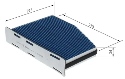 Produktbild von BOSCH Kabinenfilter Aktivkohlefilter Feinstaubfilter antibakteriell antiallergisch 286x215x33,5 mm