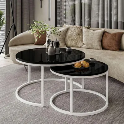 Produktbild von Runder Couchtisch CIRI 2in1 Hochglanz