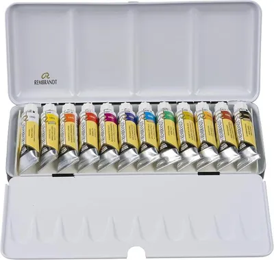 Produktbild von Profi-Aquarellfarben-Set in r Metalldose | Porträtauswahl | 12 Farben in Tuben (10 ml)