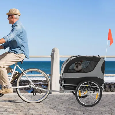 Zdjęcie produktu dla Przyczepka dla zwierząt domowych - Przyczepka rowerowa dla psów - Wózek rowerowy dla zwierząt - Wózek transportowy dla zwierząt