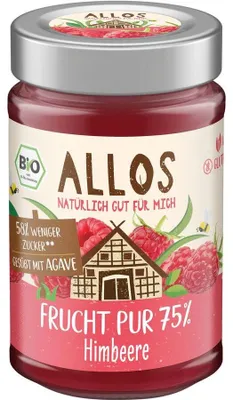 MUS MALINOWY (75 % OWOCÓW) BEZGLUTENOWY BIO 200 g - ALLOS