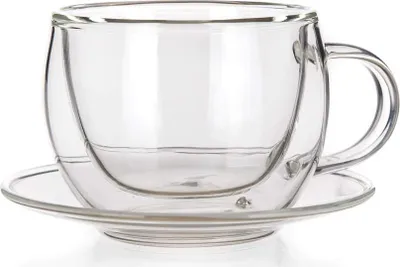 Produktbild von BANKETT-Pokal Doppelwandig mit Untertasse GUT 80 ml, breit