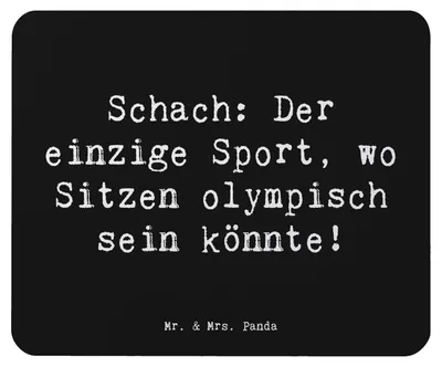 Produktbild von Mr. & Mrs. Panda Mouse Pad Spruch Schach Sport - Schwarz - Geschenk, mausteppich, Geduld, Mousepad, Sportart, Konzentration, Mauspad, Teamsport, Sportler, handgefertigt