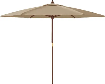 Produktbild von CLORIS Sonnenschirm mit Holzmast Taupe 299x240 cm 2024
