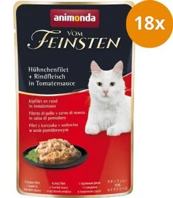 Immagine prodotto di Animonda vom Feinsten con filetto di pollo e manzo in salsa di pomodoro 50g