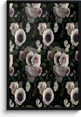 Produktbild von MuchoWow® MuchoWow® Gerahmtes Poster Blumen - Rose - Anemone 60x90 cm - Poster mit zchwarzem Bilderrahmen - Kunst