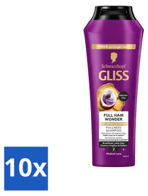 Zdjęcie produktu dla 10 sztuk szamponu Gliss Full Hair Wonder - 250 ml - zestaw ekonomiczny