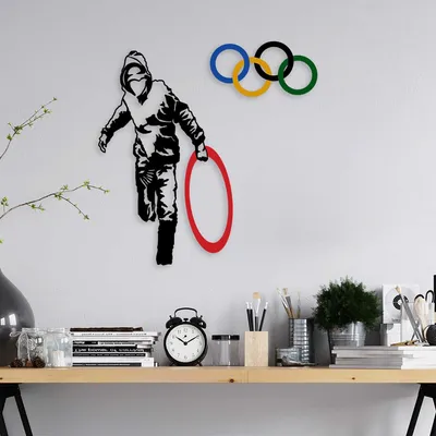 Zdjęcie produktu dla Wallity, Banksy- TNL2296, Kolorowy, Inne dekoracje do domu, 62 x 61 cm, 100% metal (grubość: 1
