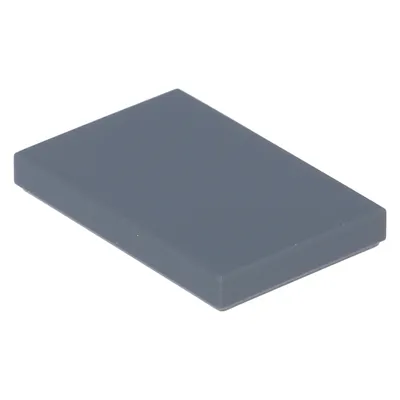 A single, dark gray LEGO tile is shown from a slightly elevated, diagonal angle against a white background.