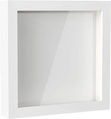 Immagine prodotto di Cornici fotografiche 3D in legno bianco, 20 x 20 cm, profondità 3 cm, per decorazione