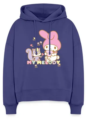 Produktbild von Spreadshirt My Melody Pflückt Mit Risu Frauen Boxy Organic Hoodie, S, Dämmerung