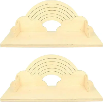 Produktbild von 2 Regenbogen-Holzregale 40 cm