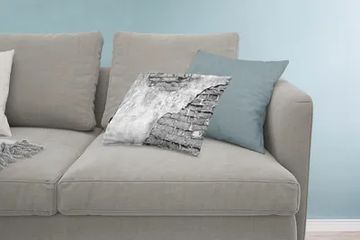 Produktbild von MuchoWow® Zierkissen Sofakissen Wohnzimmer Dekokissen 60x40 cm Wand - Backstein - Beton - Schwarz - Weiß - Kopfkissen - Polster mit Foto