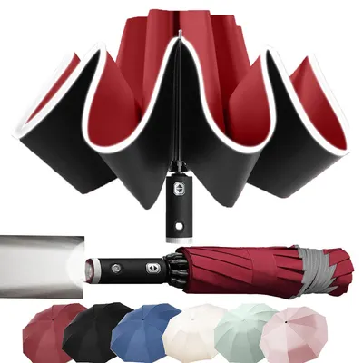 Imagen del producto de Paraguas plegable compacto, resistente al viento, repelente al agua, con diseño plegable inverso, ideal para llevar ContiGo!