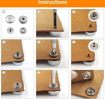 Produktbild von Famanu Druckknopfset 200 Stück - Edelstahl 15 mm mit Zubehör
