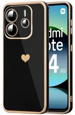 Image de Coque pour Xiaomi Redmi Note 14 4G, Motif Cœur Anti-Rayure Souple TPU Noir
