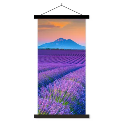 Produktbild von MuchoWow® Textilposter Lavendel - Lila - Blumen 40x80 cm mit schwarzem Rahmen - Wandemalerei