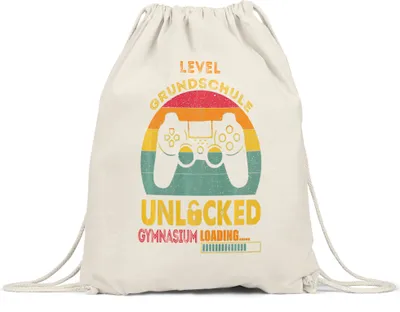 Produktbild von Level Grundschule Unlocked Gymnasium Loading Turnbeutel Gymsack  5. Klasse Konsole Lernen Schule Bildung Abschluss