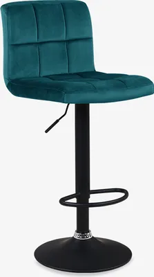 Produktbild von Barhocker 2ER Set Barstuhl Kunstleder oder Stoff Samt Stoff Lederoptik, Farbe:Petrol, Material:Samt