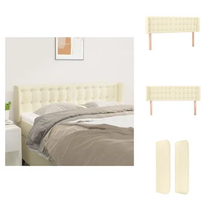 Produktbild von vidaXL Kopfteil mit Ohren Creme 147x16x78/88 cm Kunstleder -  Kopf- & Fußenden