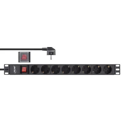 Obrázek produktu pro InLine 16418S, 8 AC zásuvky / AC zásuvek, Typ F, 3680 W, 1,5 mm², Typ F (Schuko), Černá