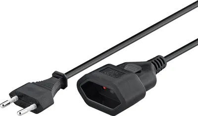 Produktbild von ORSEM 3m Stromkabel Verlängerung Netzkabel Verlängerungskabel Typ-C-Stecker Eurostecker auf Euro Buchse TV PC Computer Monitor Beamer Lampe Schwarz