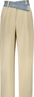 Produktbild von Weite Damenhose Beige mit Kontrastdetails und 3 Taschen kopen