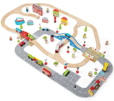 Immagine prodotto di Bigjigs Treno ferroviario e binari per auto